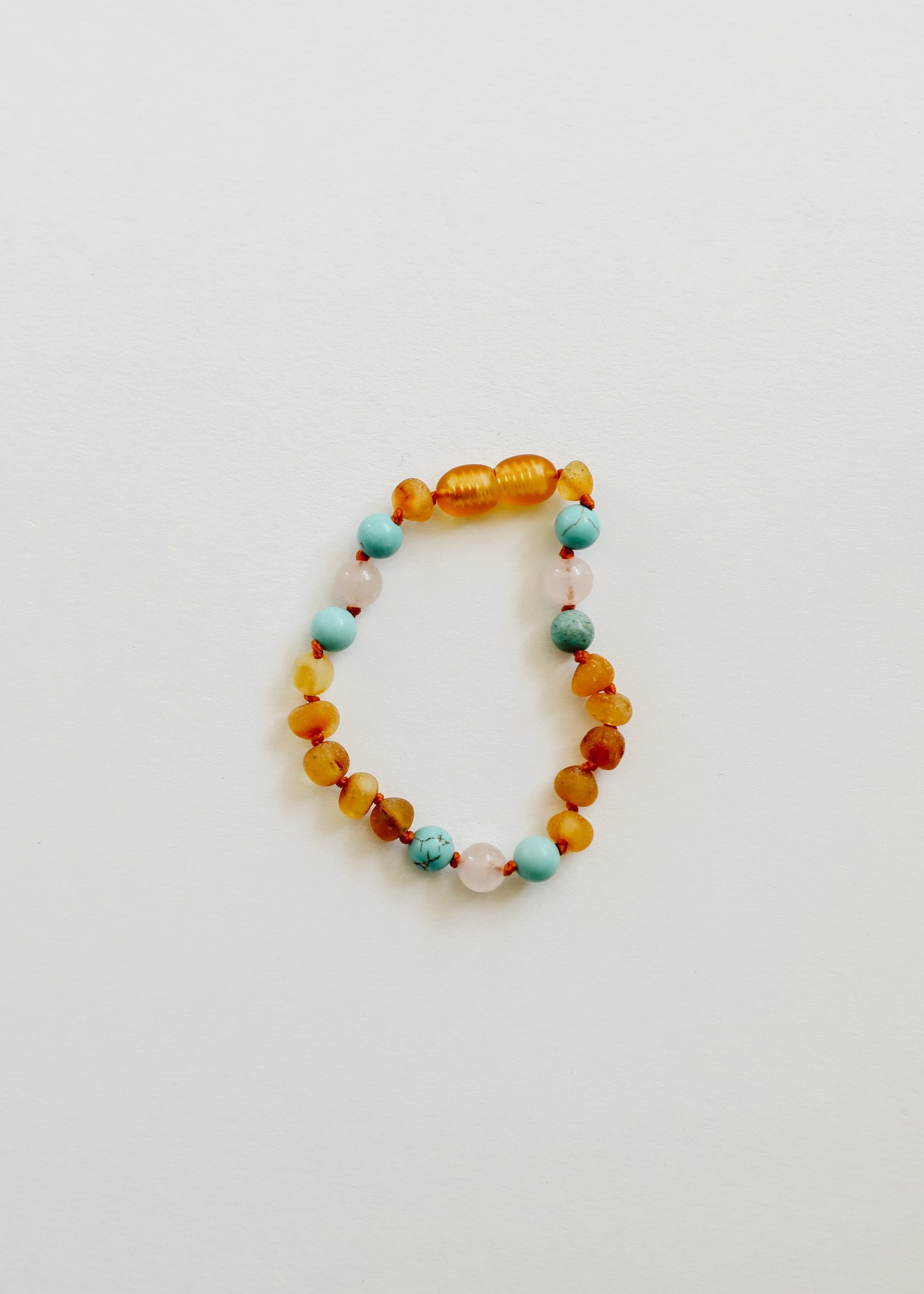 Bracelet/Anklet en Ambre Baltique Miel et Turquoise Naturelle