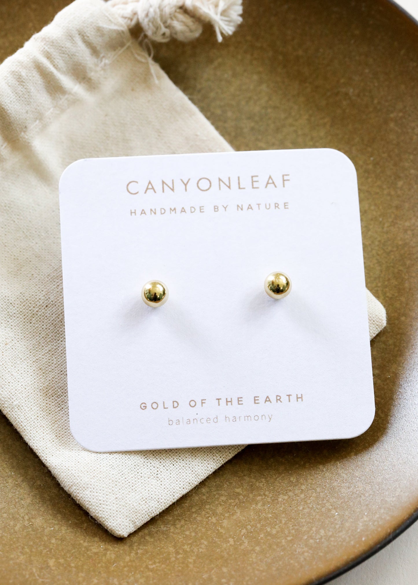 18K Gold Vermeil Ball Earrings - Everyday Simple Studs