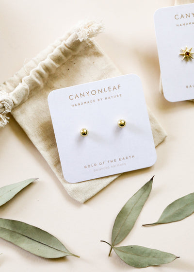 18K Gold Vermeil Ball Earrings - Everyday Simple Studs