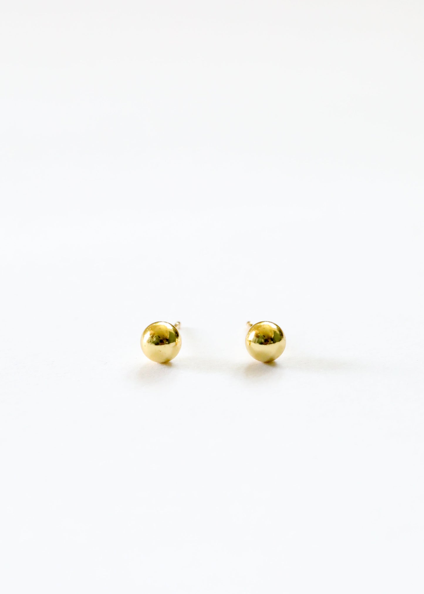 18K Gold Vermeil Ball Earrings - Everyday Simple Studs