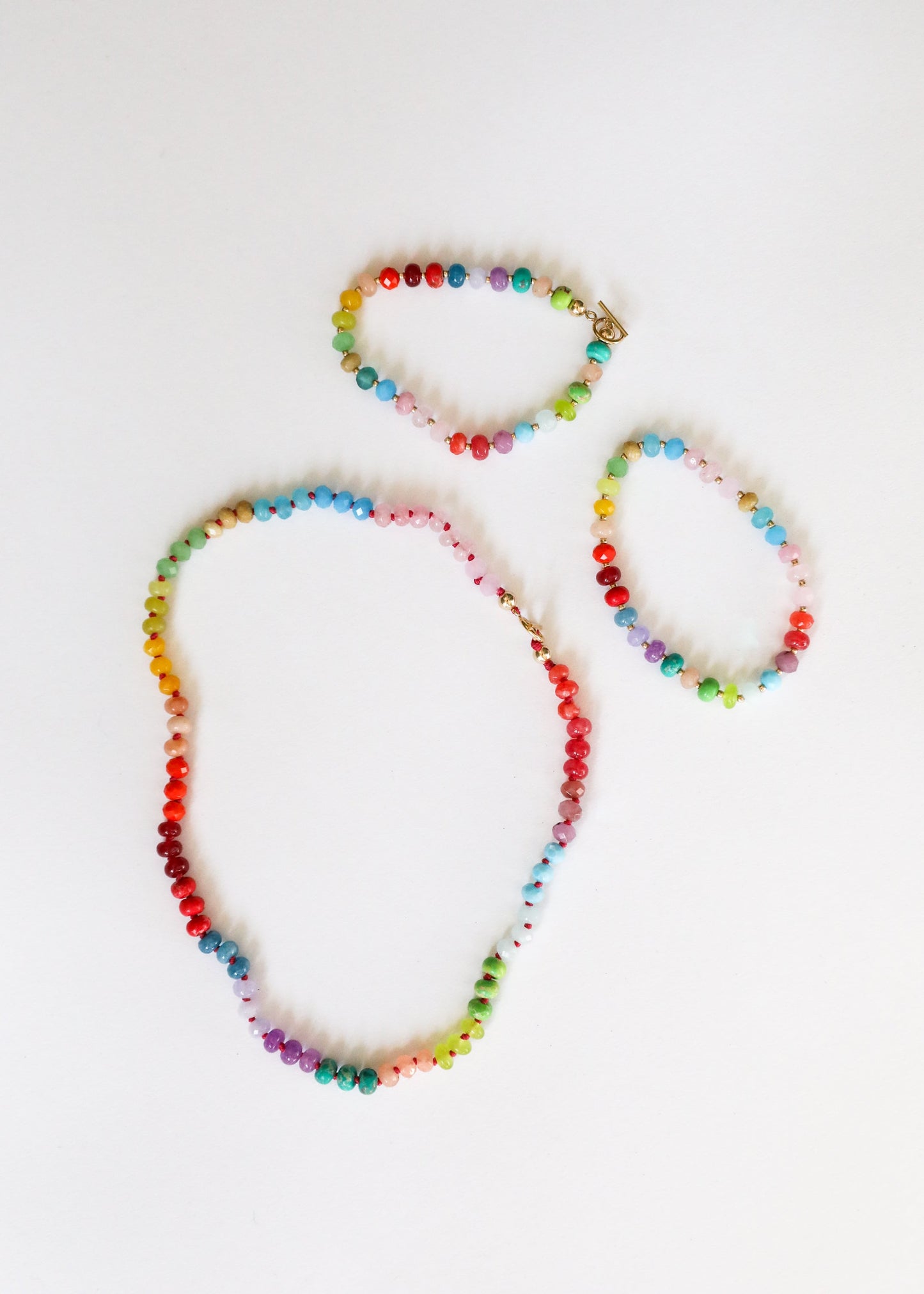 Natural Gemstone Necklace with 14k Gold Filled Toggle