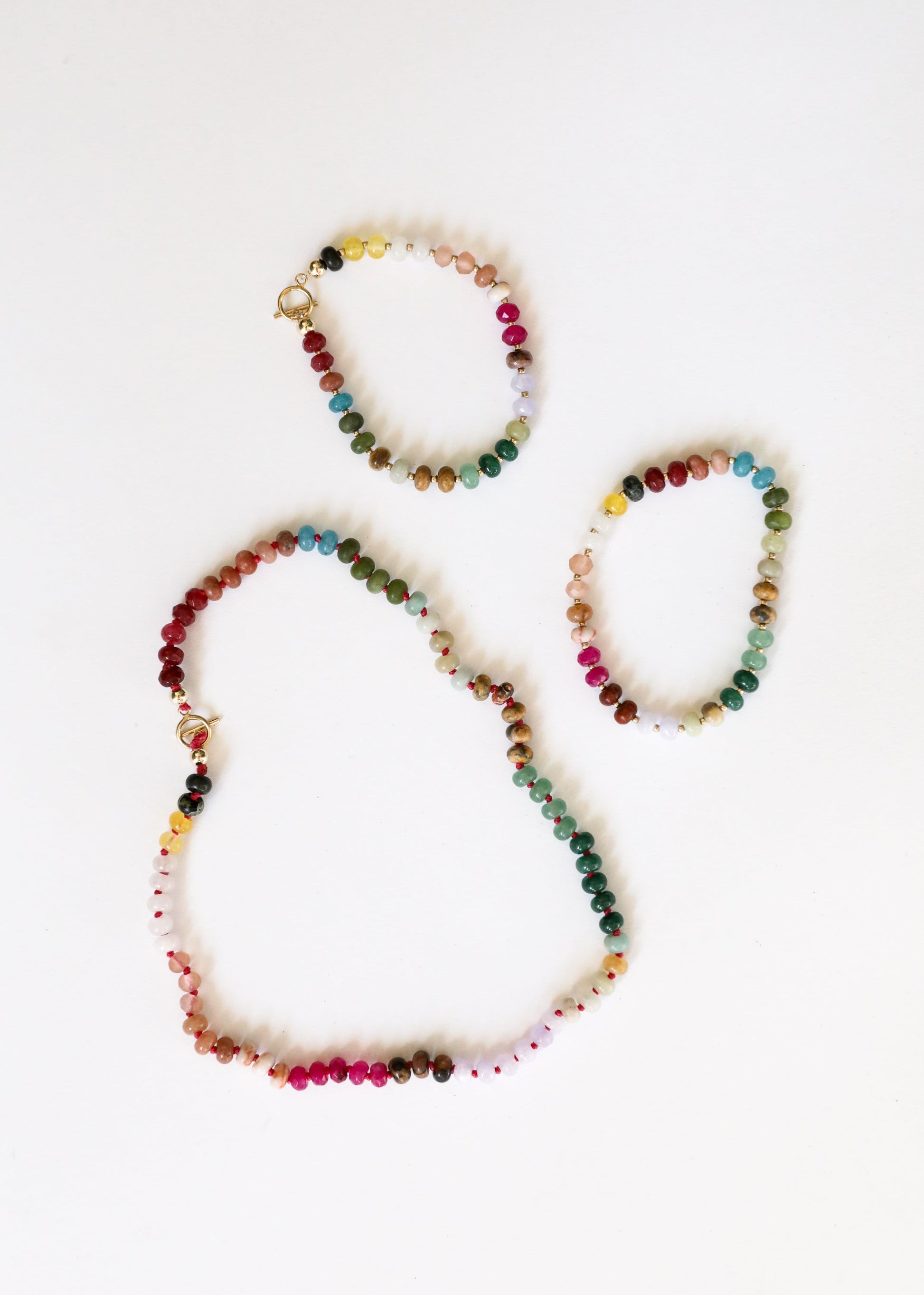 Natural Gemstone Necklace + 14k Gold Filled Toggle : Sedona - Korvel