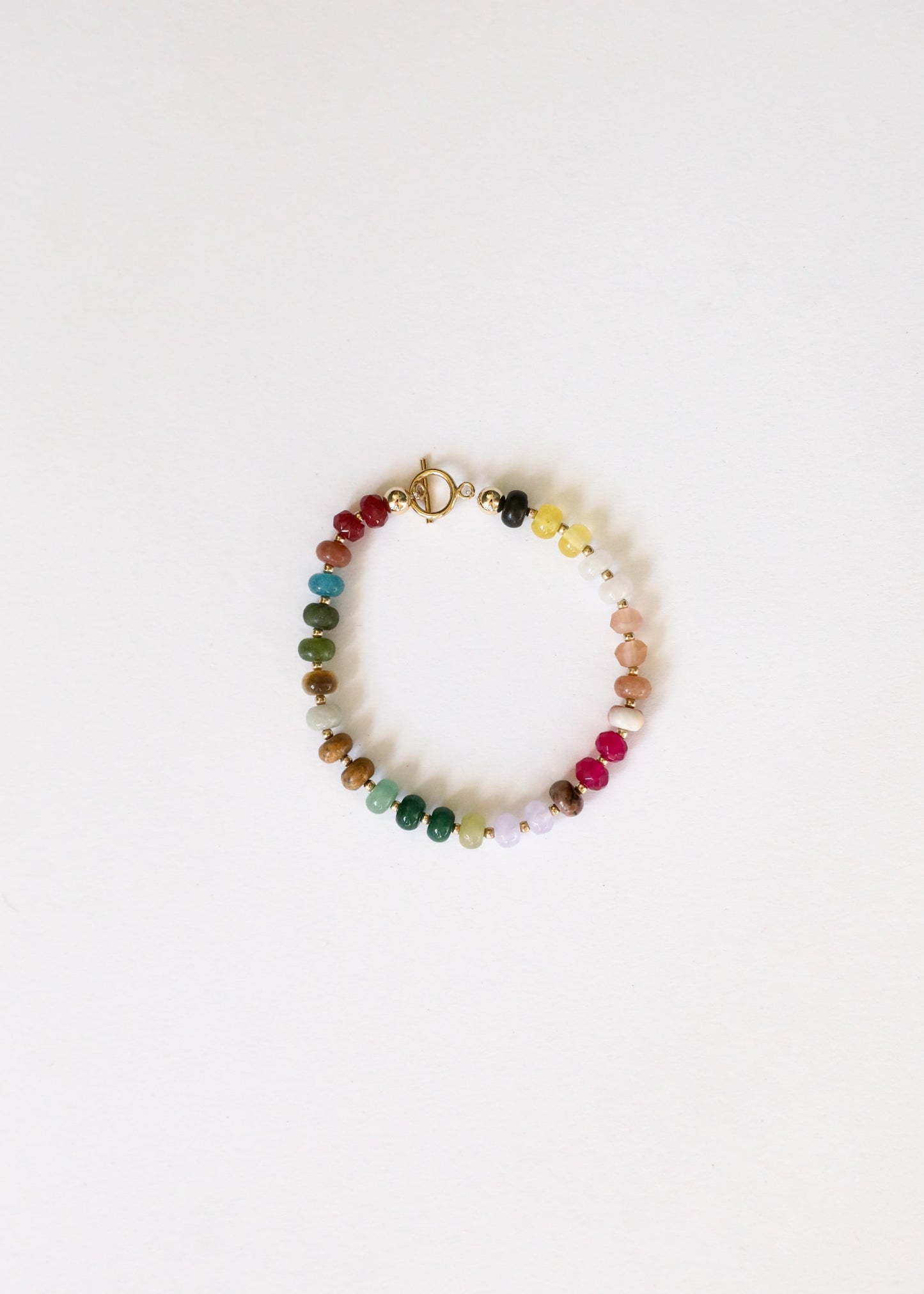 Natural Gemstone Bracelet with 14k Gold Filled Toggle - Sedona