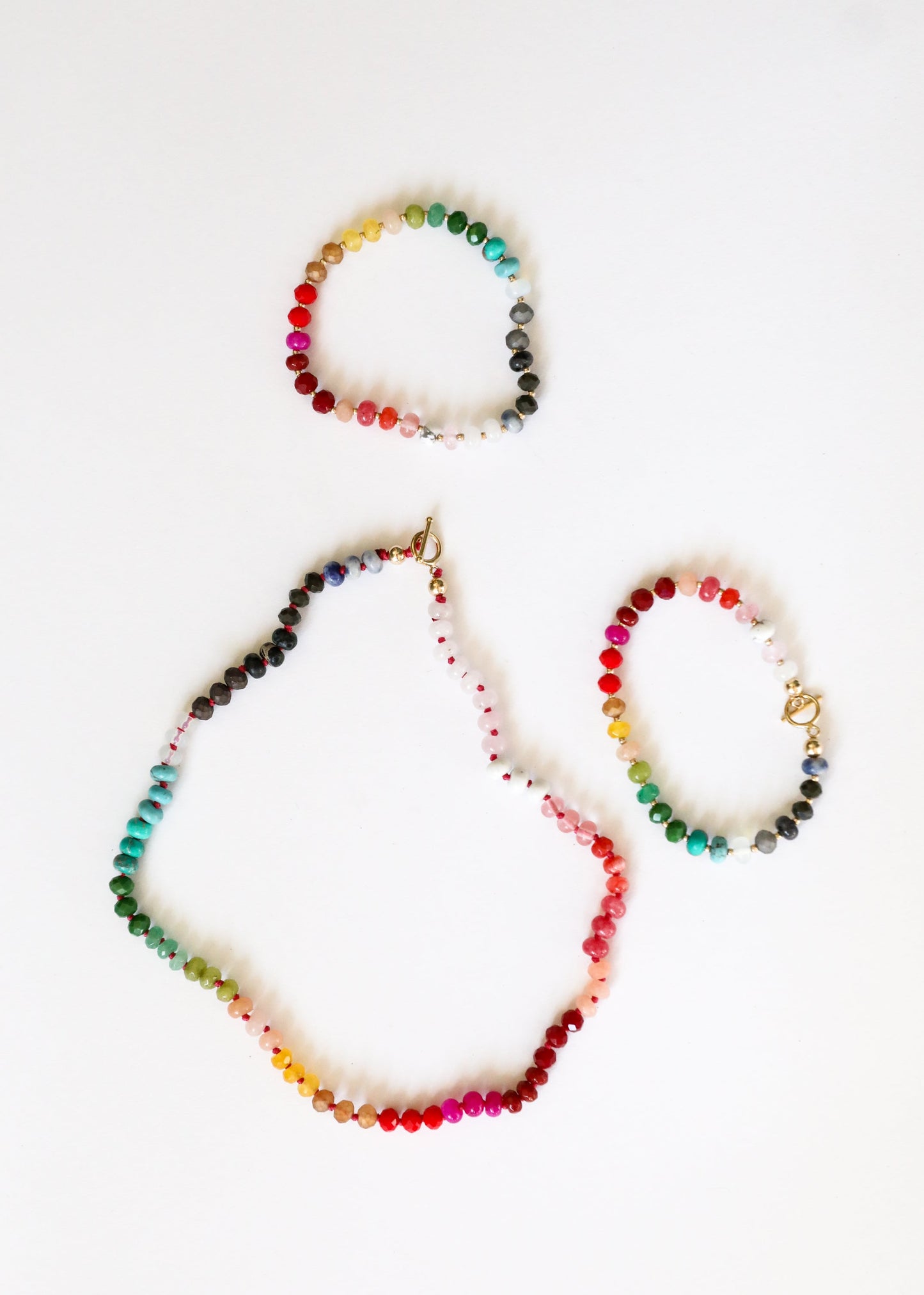 Bracelet en Gemmes Naturelles avec Fermoir en Or 14k