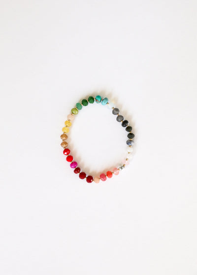 Natural Gemstone Bracelet with 14k Gold Filled Toggle