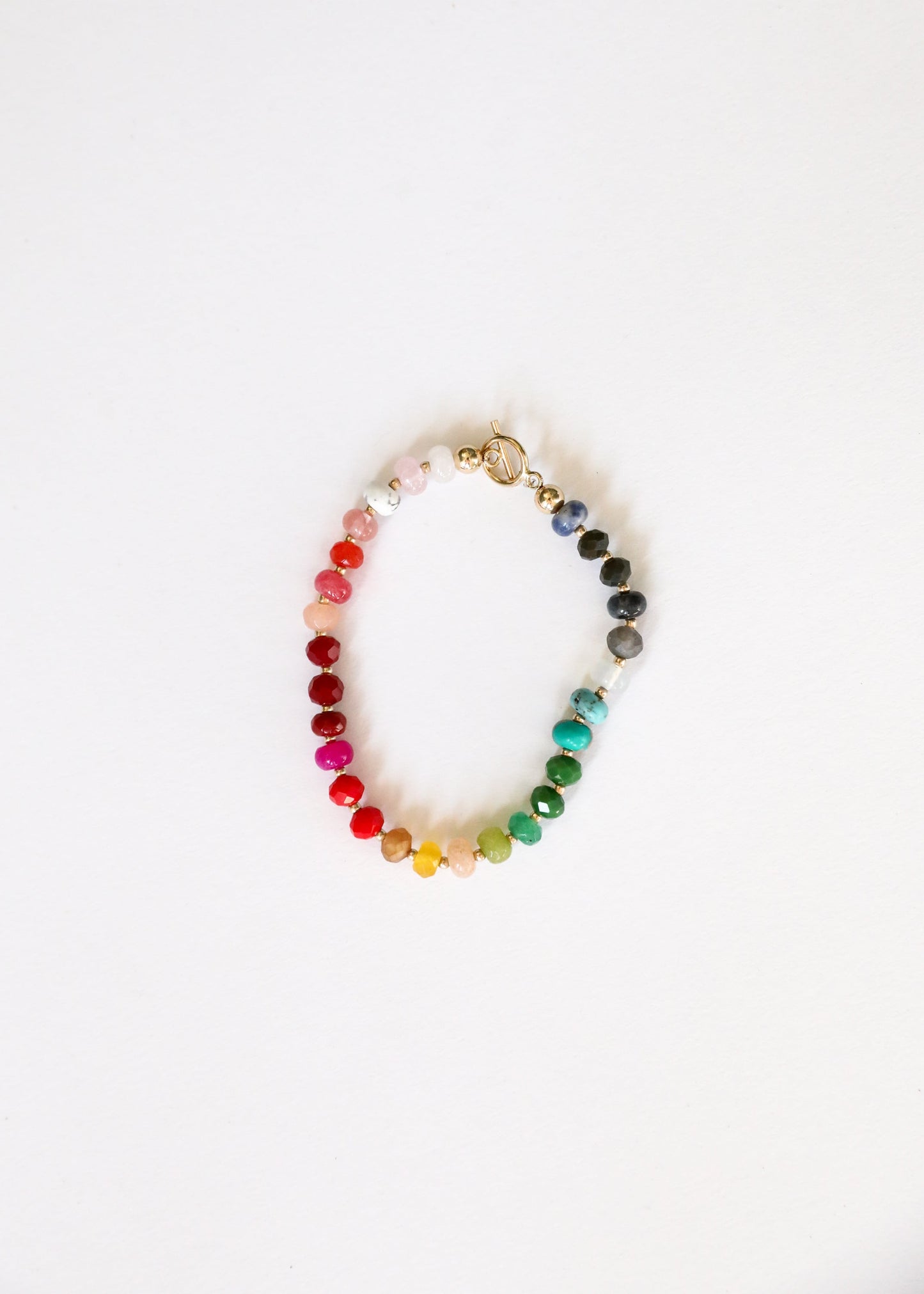 Bracelet en Gemmes Naturelles avec Fermoir en Or 14k