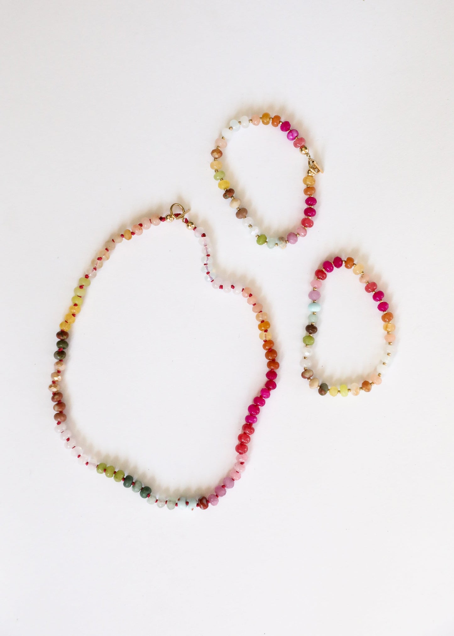 Natural Gemstone Necklace + 14k Gold Filled Toggle : Sandbar - Korvel