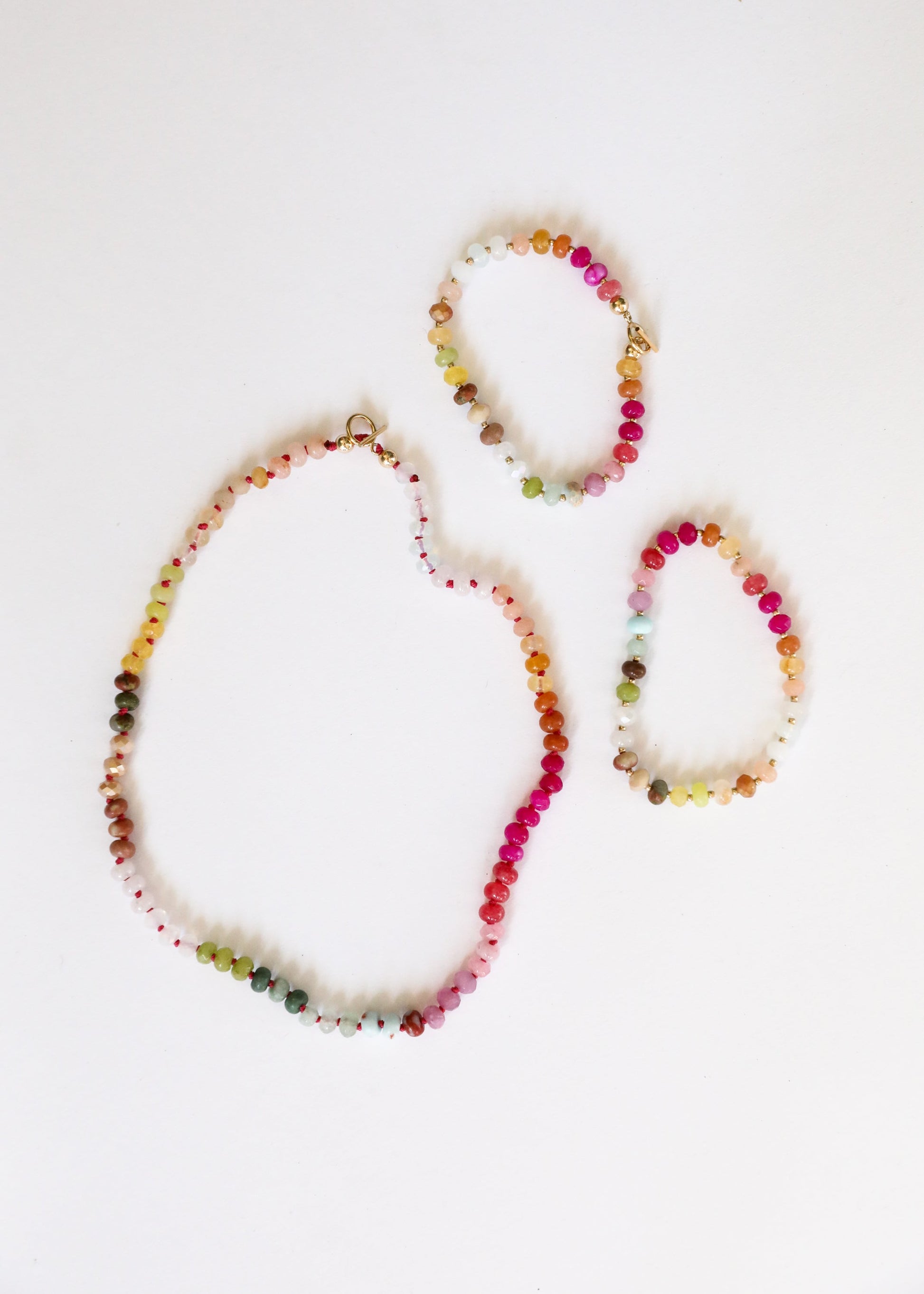 Natural Gemstone Necklace + 14k Gold Filled Toggle : Sandbar - Korvel