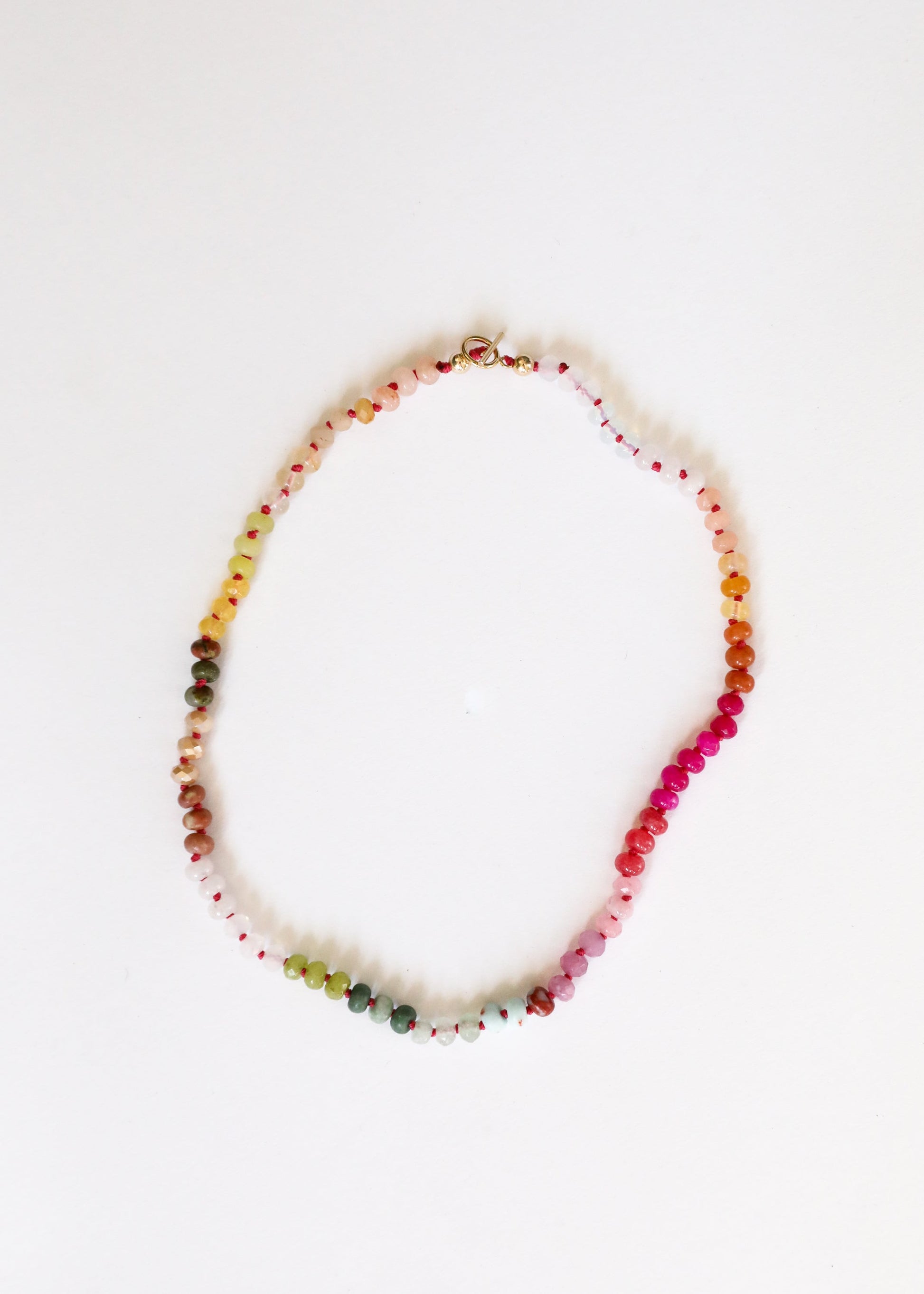 Natural Gemstone Necklace + 14k Gold Filled Toggle : Sandbar - Korvel