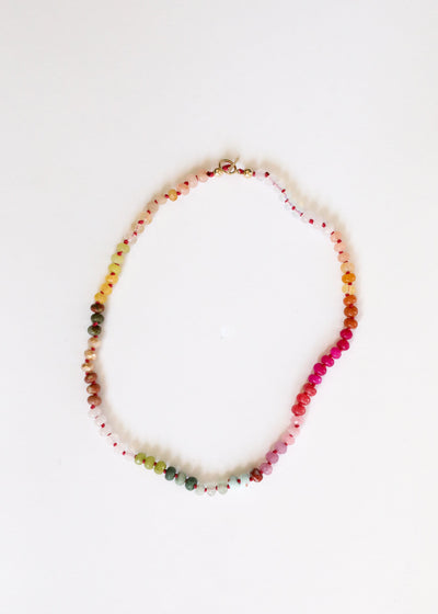 Natural Gemstone Necklace + 14k Gold Filled Toggle : Sandbar - Korvel