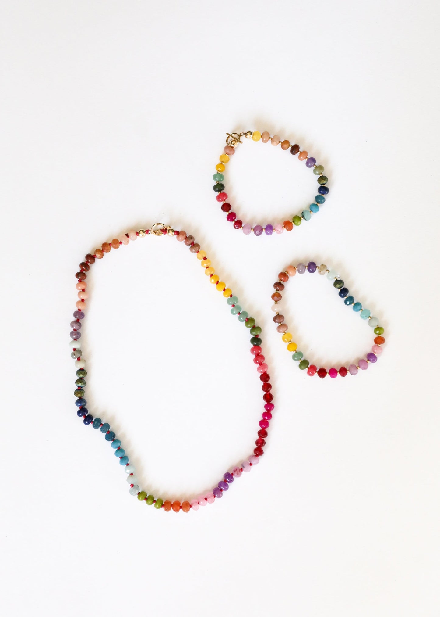 Natural Gemstone Bracelet with 14k Gold Filled Toggle