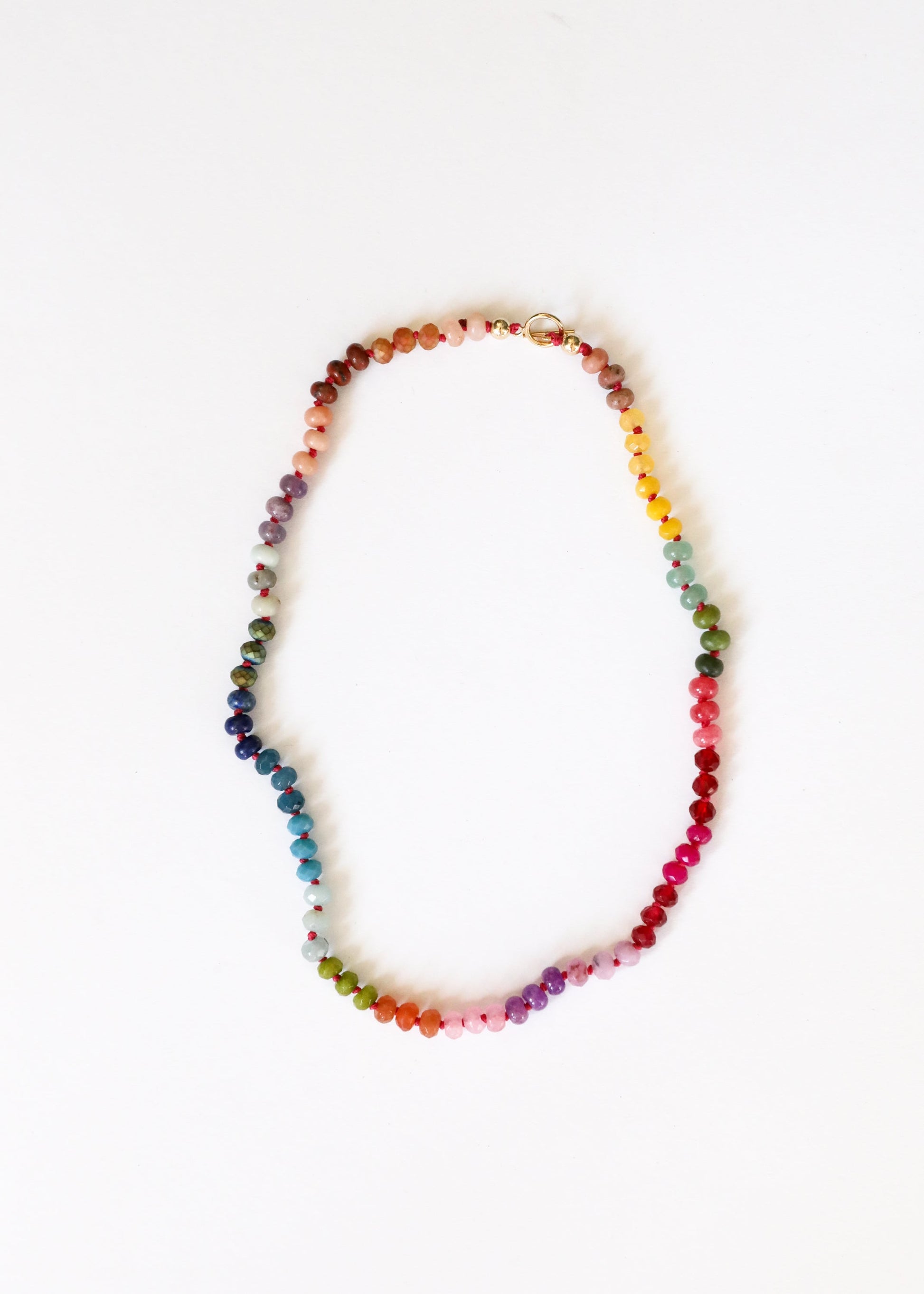 Natural Gemstone Necklace + 14k Gold Filled Toggle : Gold Rush - Korvel