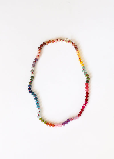 Natural Gemstone Necklace + 14k Gold Filled Toggle : Gold Rush - Korvel