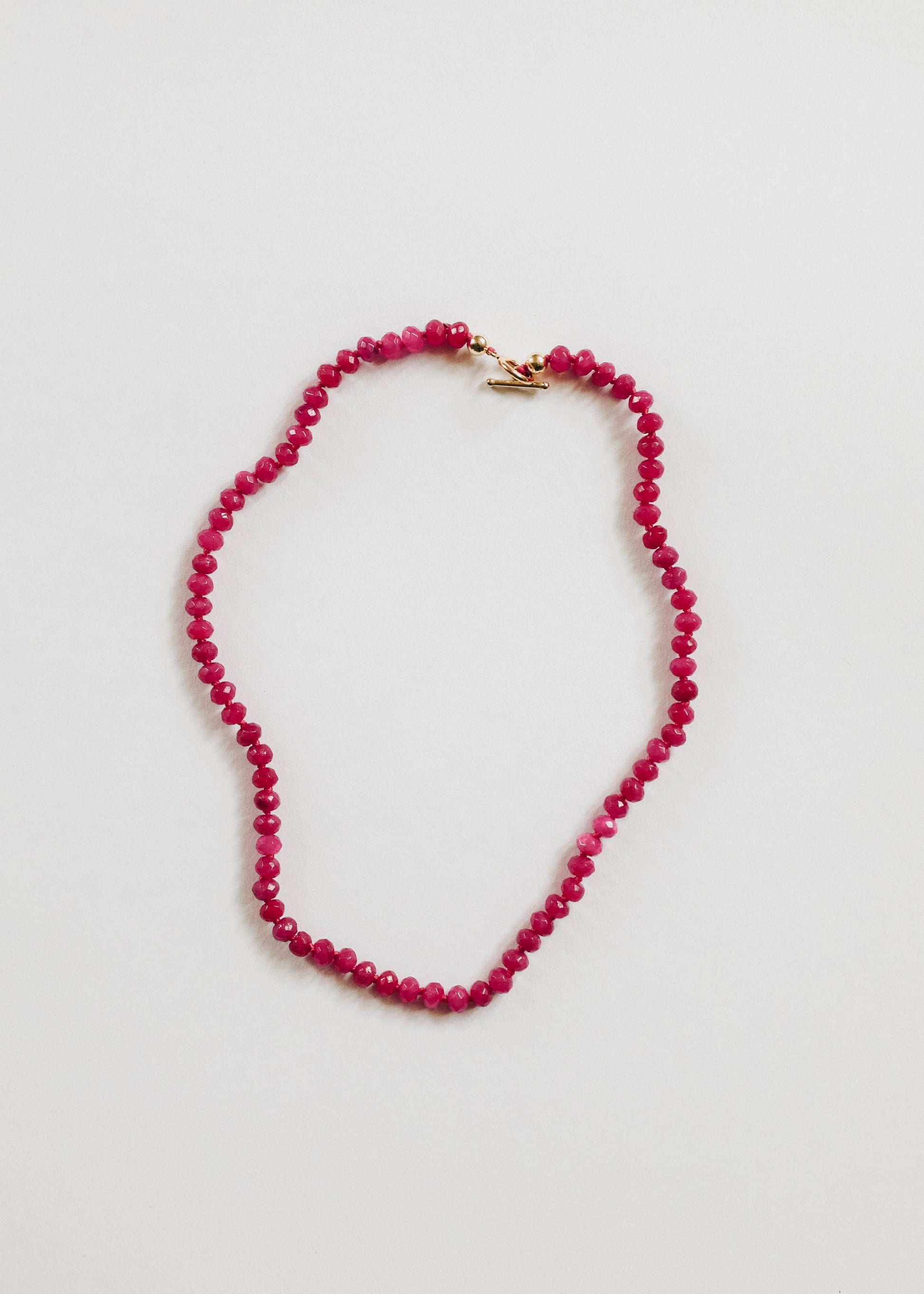 Pink Jade + 14k Gold Filled Toggle || Gemstone Necklace - Korvel