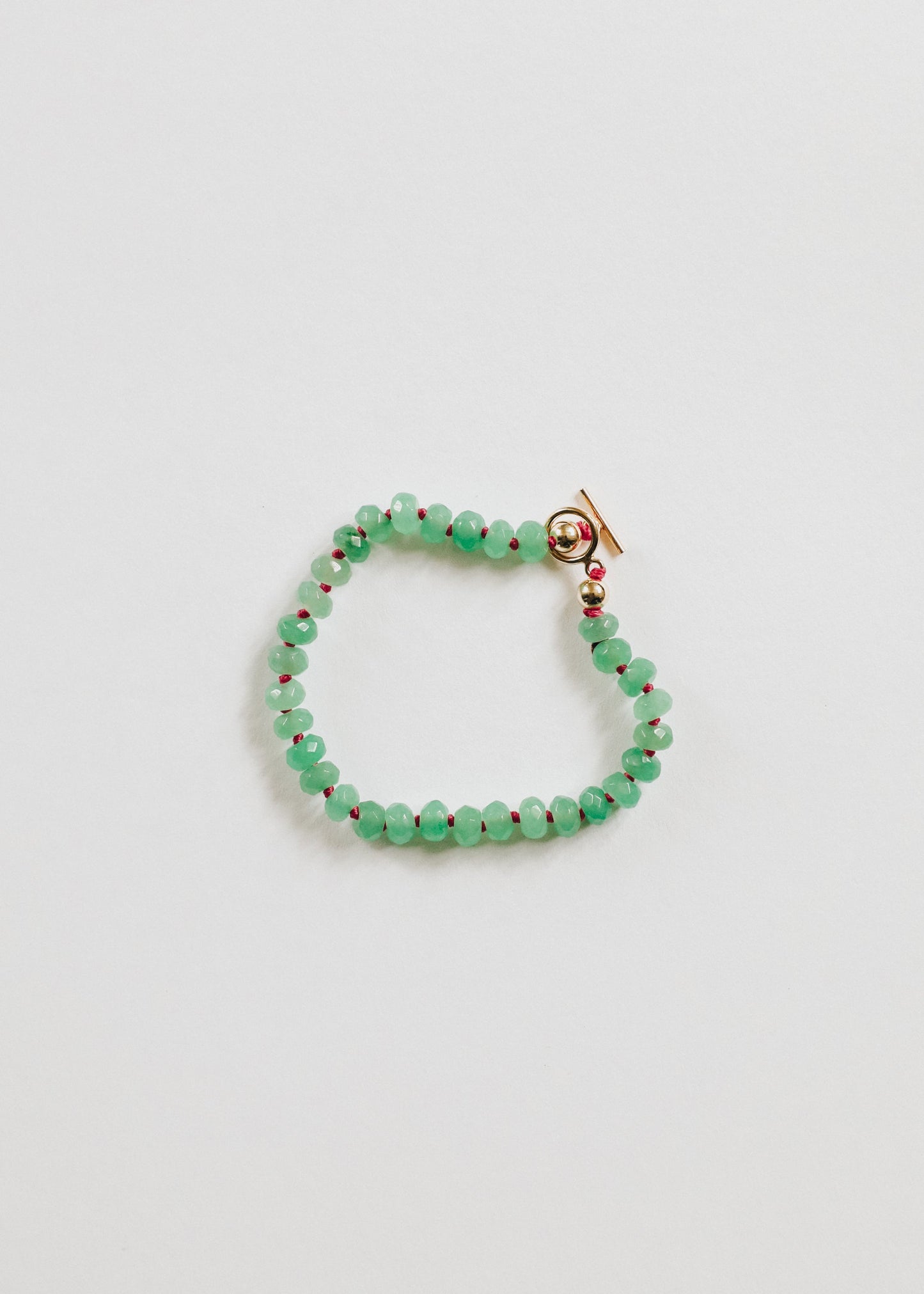 Bracelet en Aventurine Naturelle et Or 14 Carats