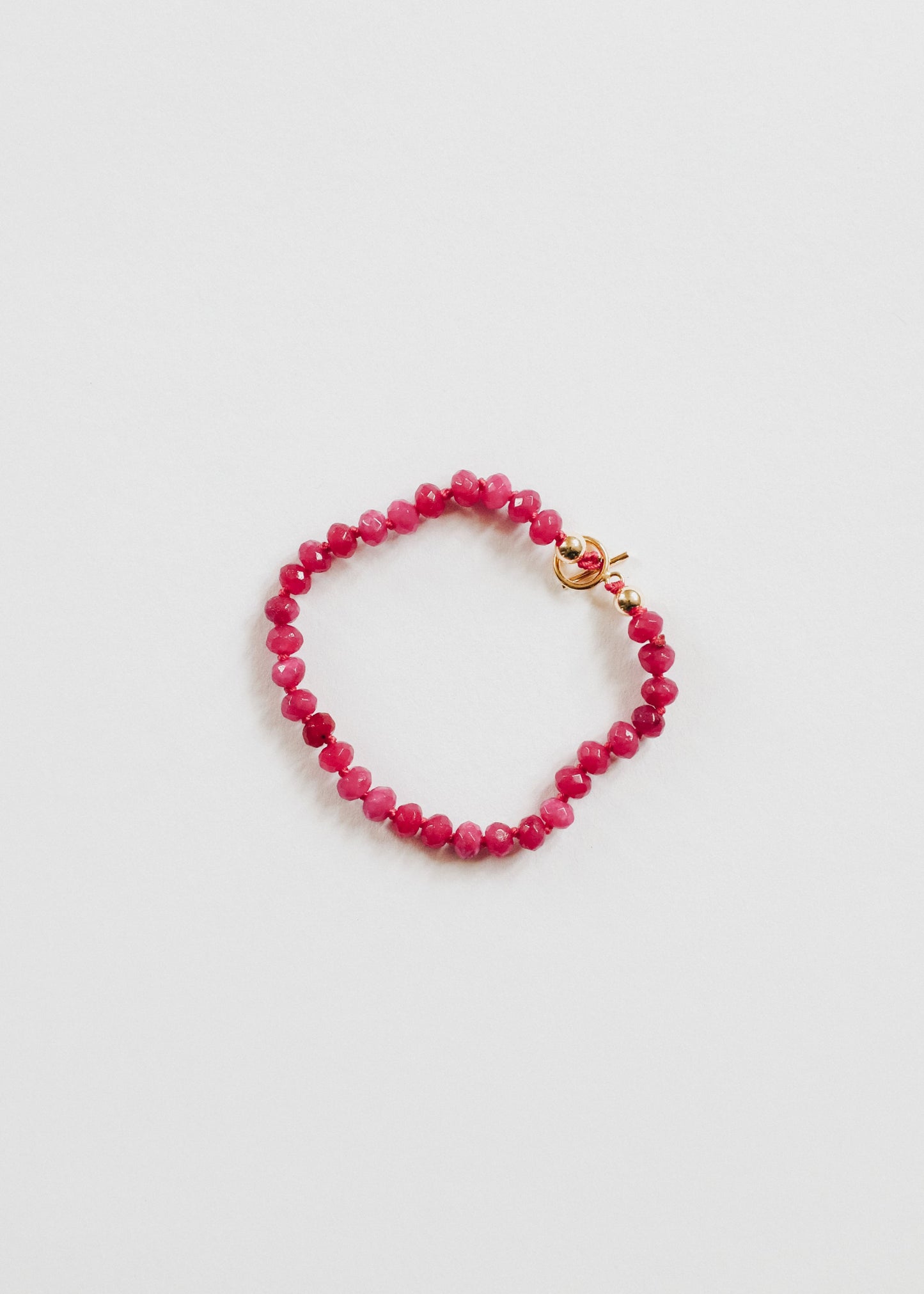 Pink Jade & 14k Gold Filled Toggle Bracelet/Anklet