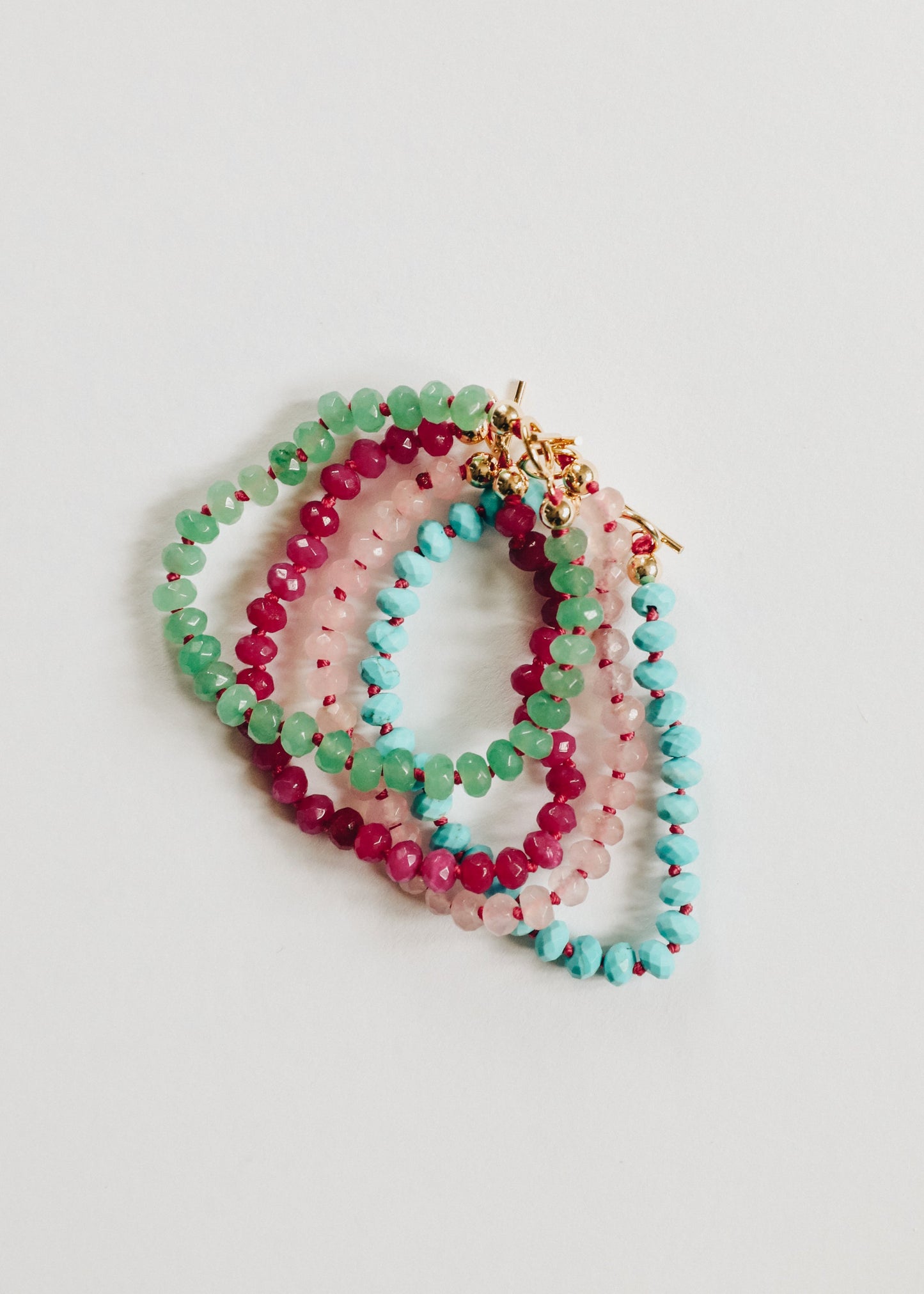 Bracelet en Aventurine Naturelle et Or 14 Carats