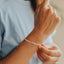 Natural Rose Quartz & 14k Gold Filled Toggle Bracelet
