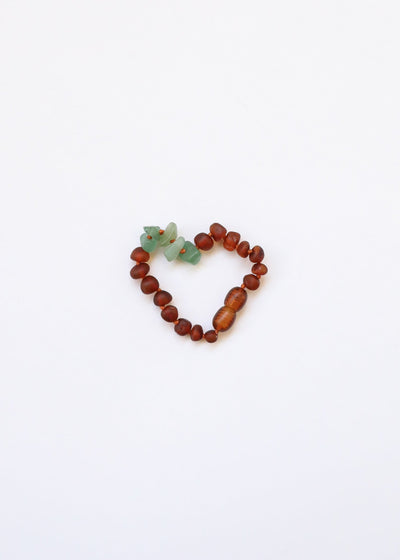 Raw Cognac Baltic Amber & Aventurine Anklet or Bracelet