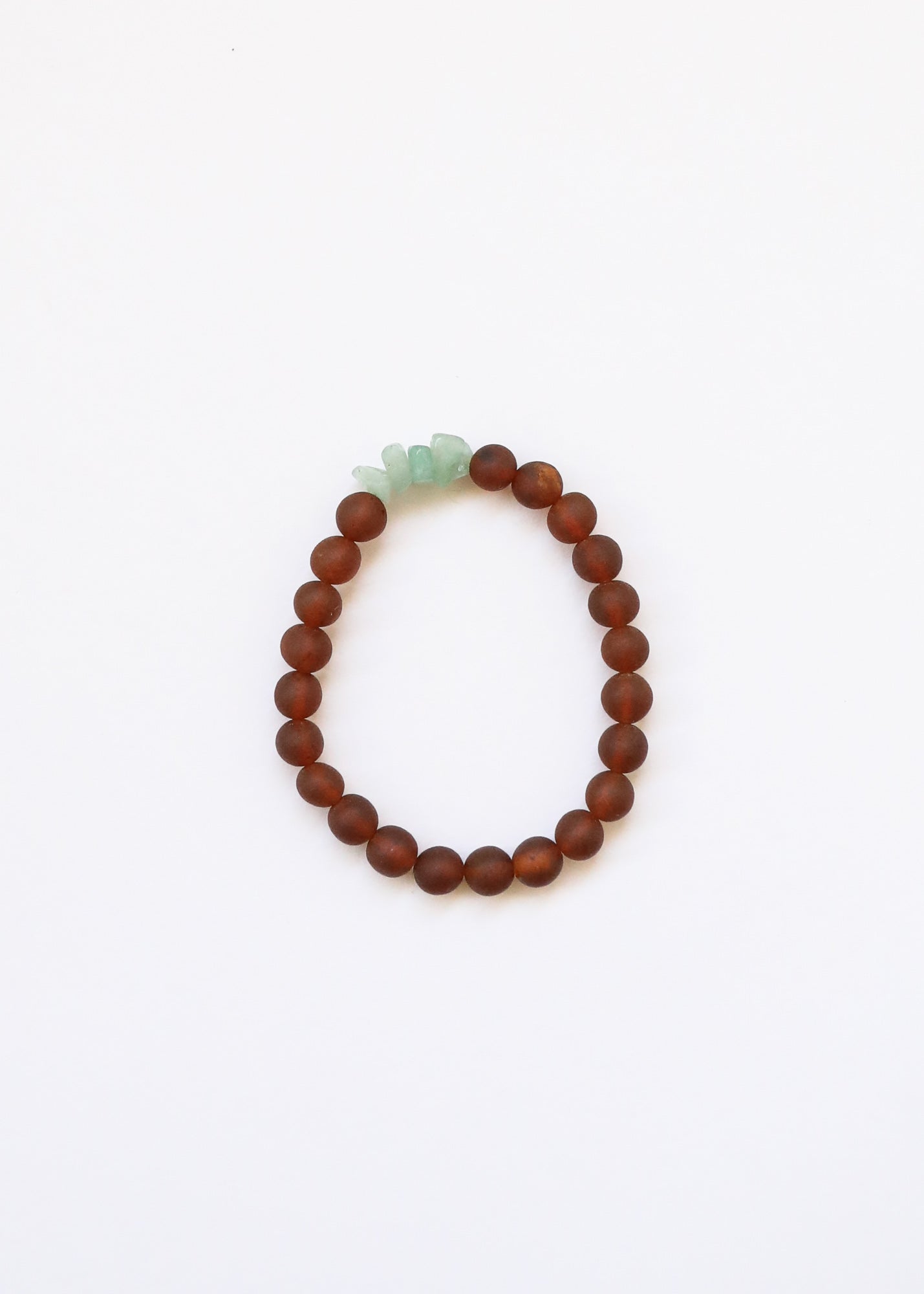Bracelet en Ambre Baltique Cognac Brut et Aventurine