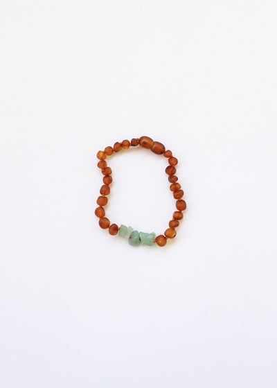 Raw Cognac Baltic Amber & Aventurine Anklet or Bracelet