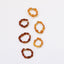 Bague extensible en ambre baltique cognac brut et or 14 carats