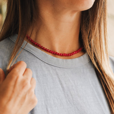 Pink Jade + 14k Gold Filled Toggle || Gemstone Necklace - Korvel