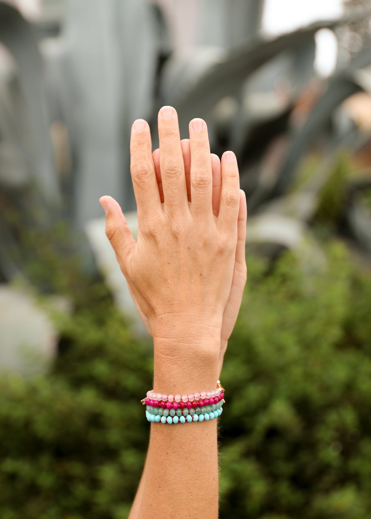 Bracelet en Aventurine Naturelle et Or 14 Carats