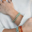 Pulsera elástica de piedras preciosas de aventurina y oro de 14 quilates