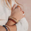 Pulsera de Estiramiento de Lapis Lazuli y Oro Relleno de 14k Sol + Luna