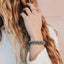Bracelet Sun + Lune en Jaspe Turquoise 14k Or Rempli