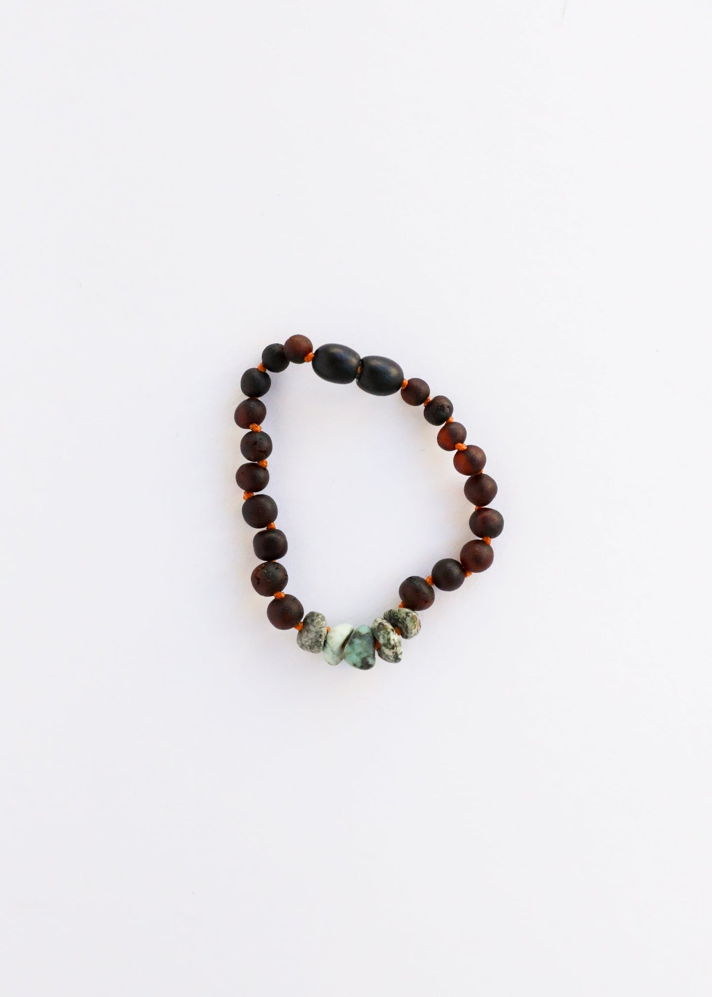 Raw Black Baltic Amber & Turquoise Jasper Bracelet/Anklet