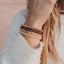 Citrine Gemstone + 14K Gold Filled Beaded Stretch Bracelet - Korvel