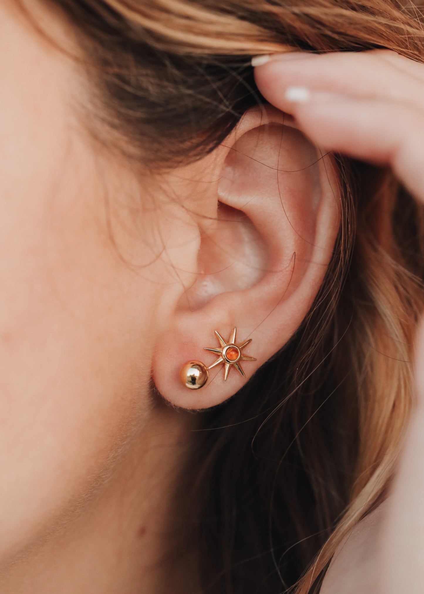 18K Gold Vermeil Ball Earrings - Everyday Simple Studs