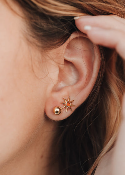 18K Gold Vermeil Ball Earrings - Everyday Simple Studs