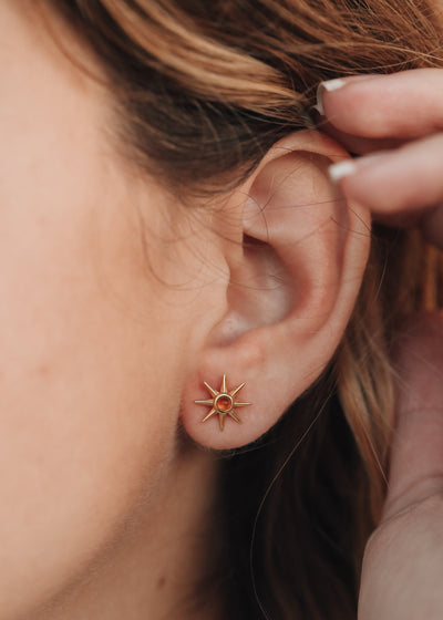 18K Gold Vermeil Baltic Sea Amber Sunshine Earrings