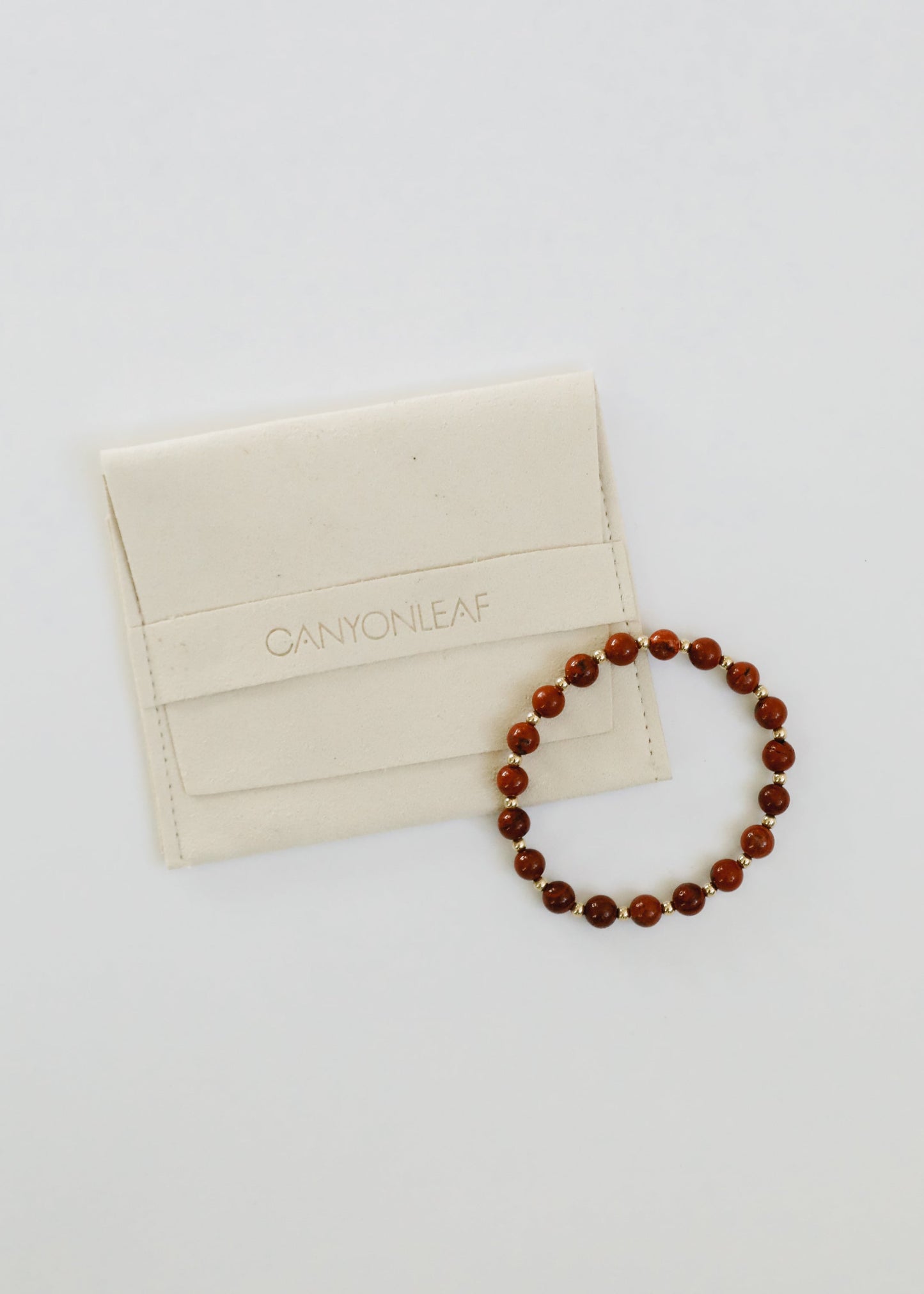 Red Jasper 14k Gold Filled Sun + Moon Stretch Bracelet