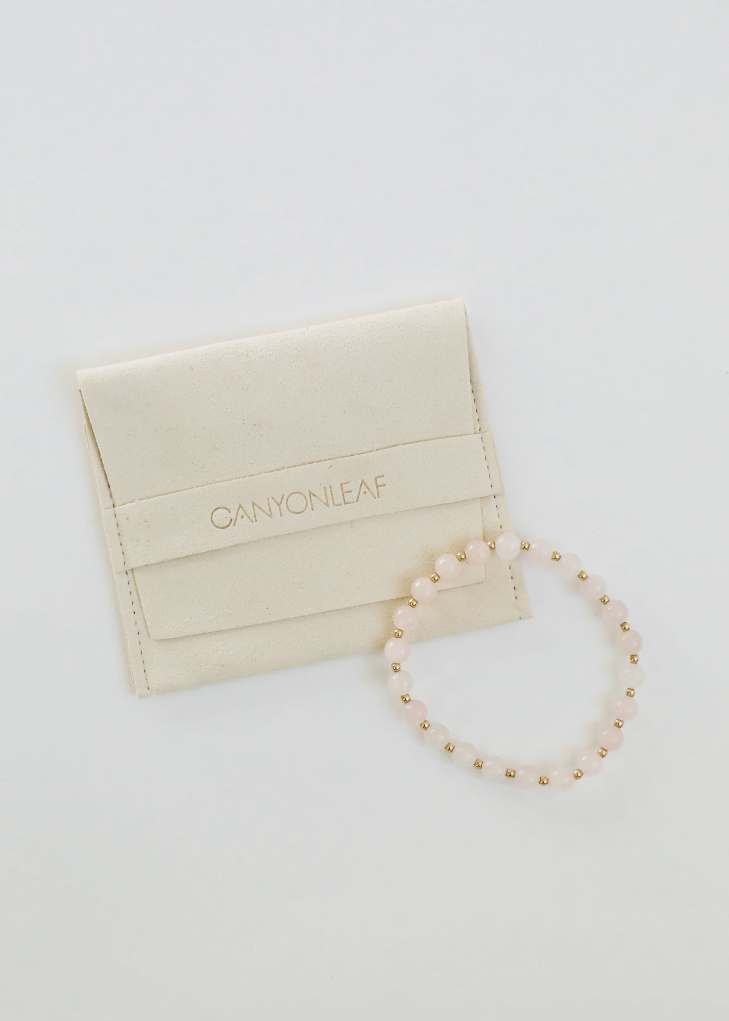 Bracelets en Quartz Rose et Or 14k Rempli Soleil + Lune
