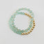 Pulsera elástica de piedras preciosas de aventurina y oro de 14 quilates