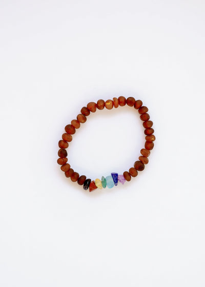 Pulsera de Ámbar Báltico y Cristales Chakra