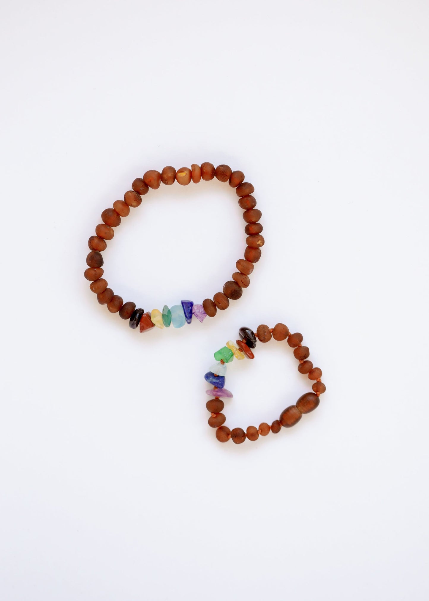 Pulsera de Ámbar Báltico y Cristales Chakra