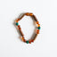 Bracelet/Anklet en Ambre Baltique Cognac Brut et Malachite en Bois de Noisetier