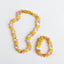 Pulsera de Ámbar Báltico Pulido y Gemas de Madreselva