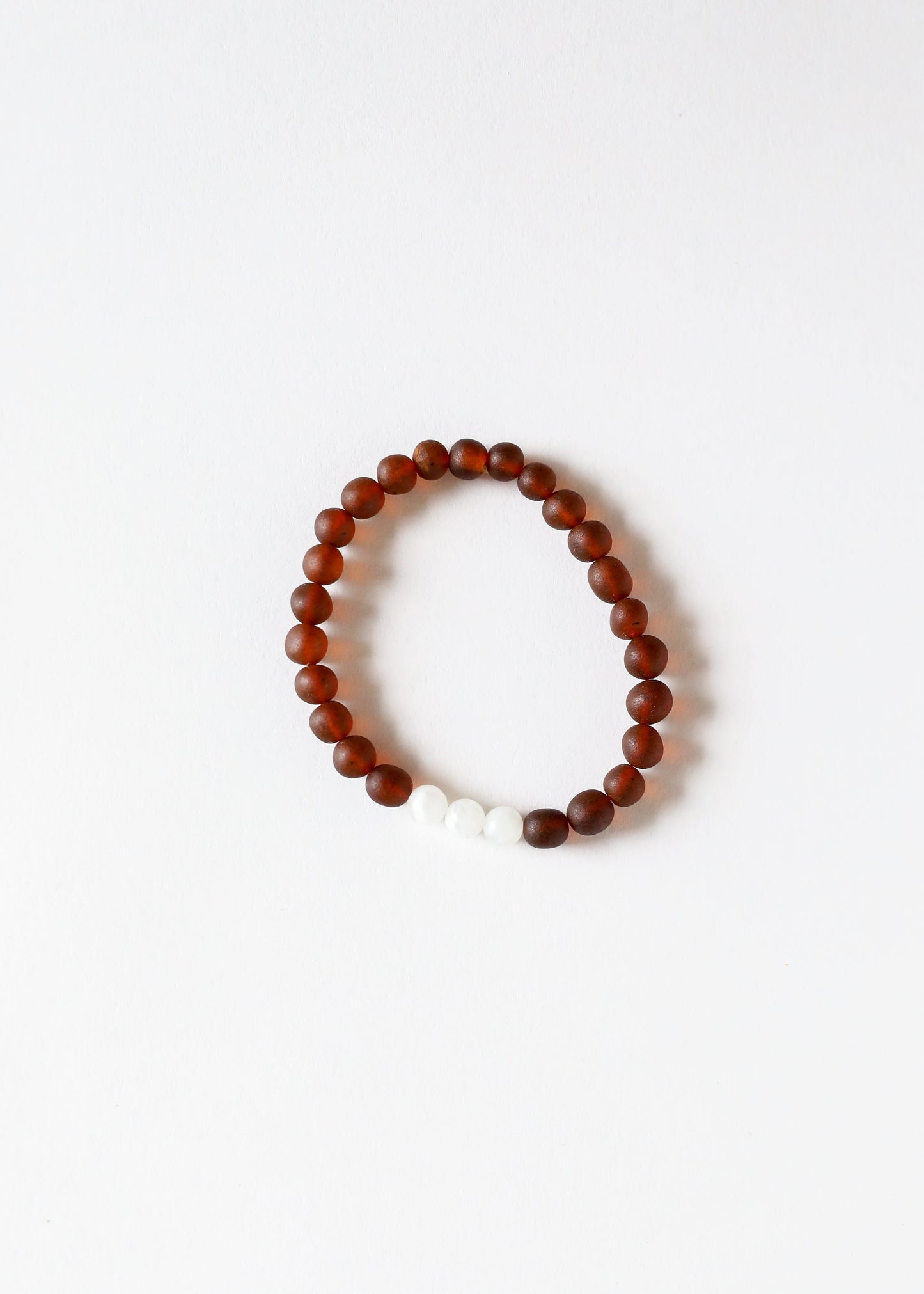 Raw Cognac Baltic Amber & Moonstone Bracelet Set