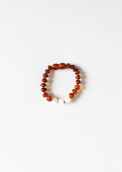 Raw Cognac Baltic Amber & Moonstone Anklet/Bracelet