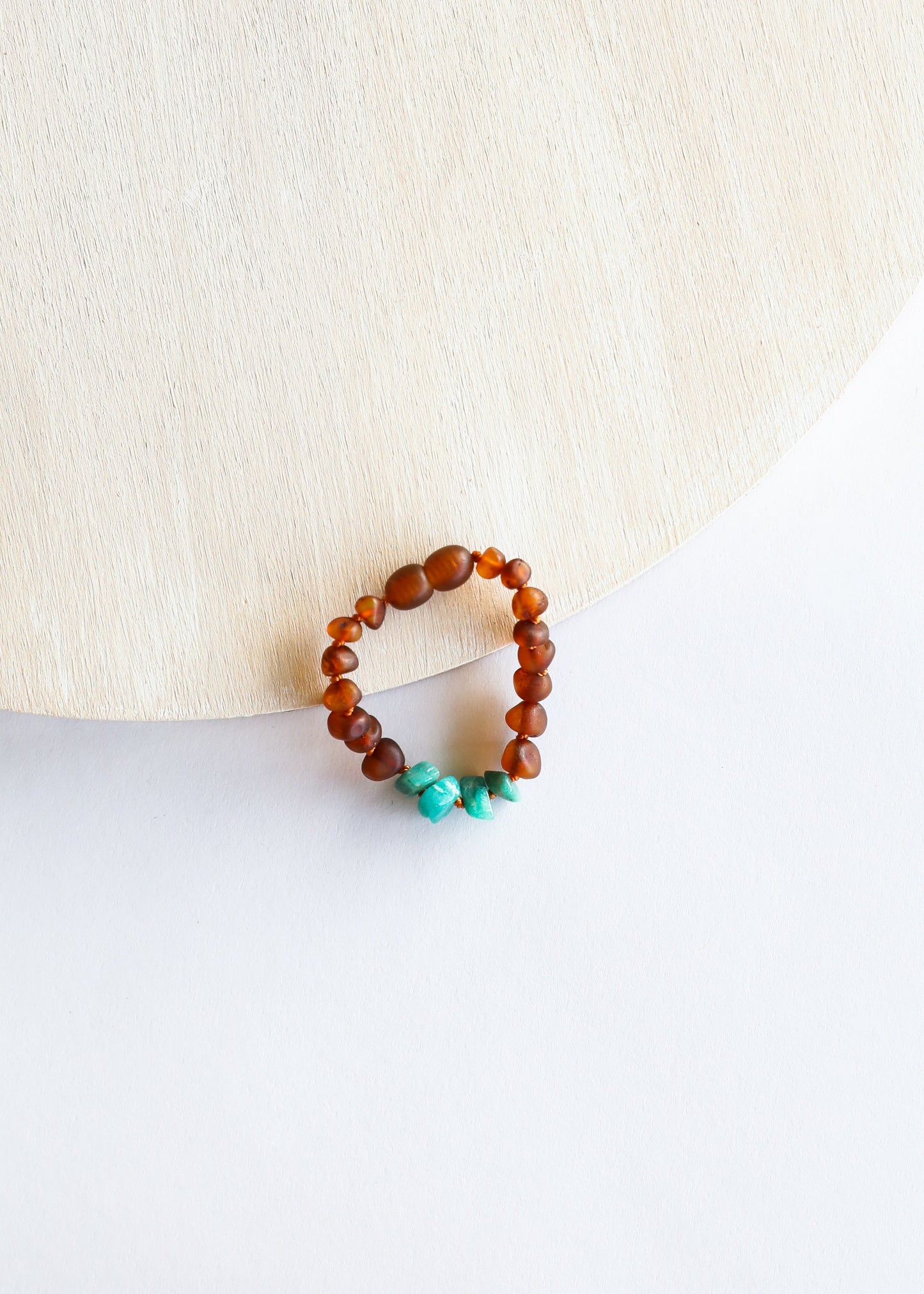 Raw Cognac Baltic Amber & Amazonite Anklet or Bracelet