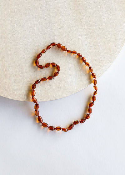 Collar Clásico de Ámbar Báltico Cognac Pulido