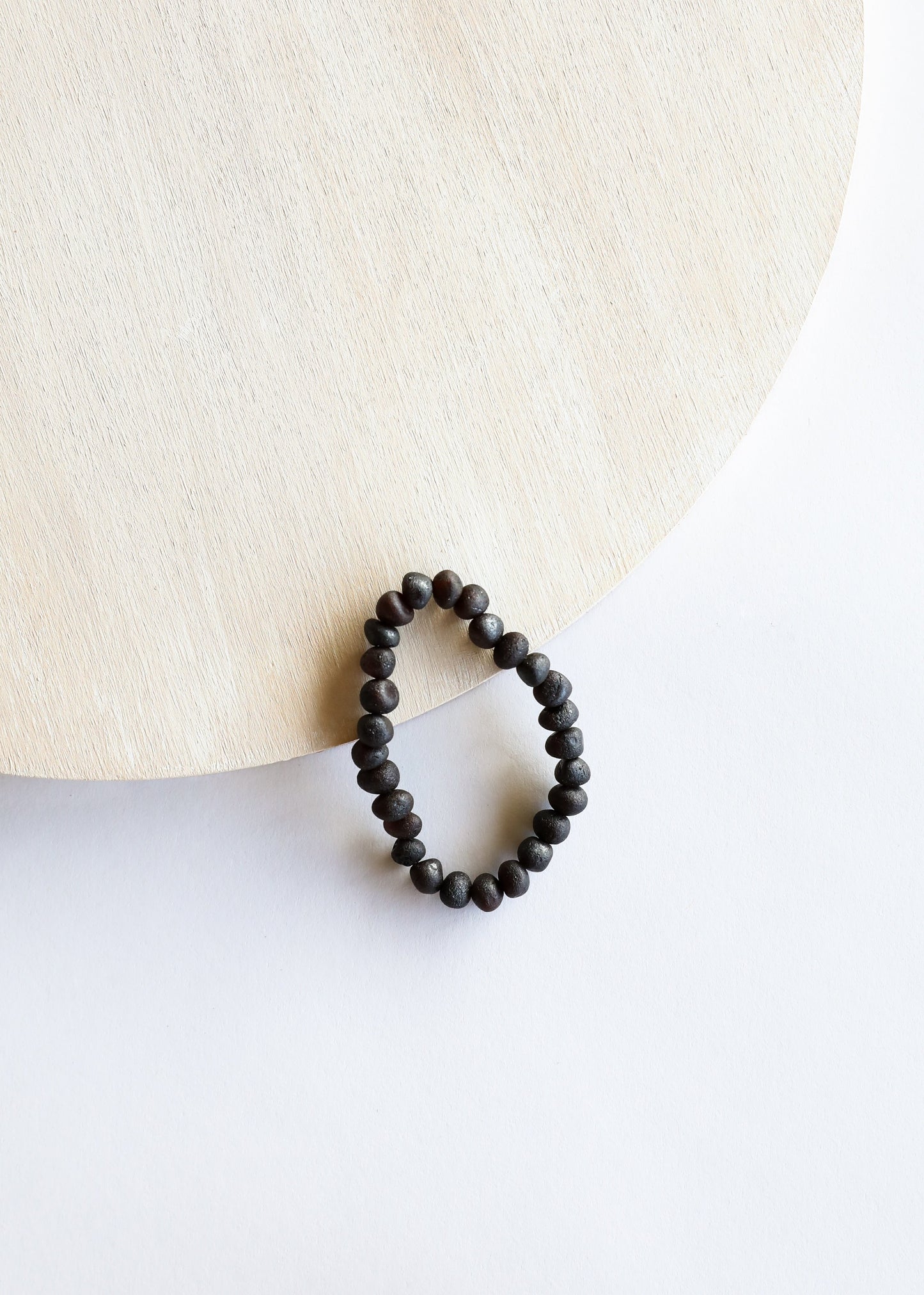 Raw Black Baltic Amber Adult Bracelet