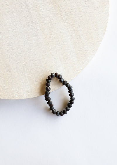 Pulsera de Ámbar Negro Báltico Crudo para Adultos