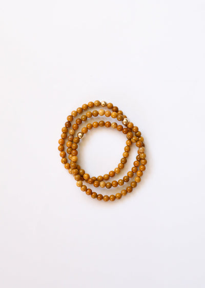 Pulsera Dainty de Jaspe Mookaite Dorado y Perlas de Oro de 14K